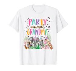 Tierparty mit Tiermotiv „Grandma Of The Birthday“ für Jungen und Mädchen T-Shirt von Kids Safari Animals Birthday Matching Family Gifts