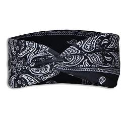 Stirnband Mädchen 1 Jahr Wickeln Sie Frauen-Stirnband-Stirnband-elastisches Hauptbandana-Haar-Druck-Band-Stirnband Schweißband Stirn Frottee (Black, S) von Kielsjajd