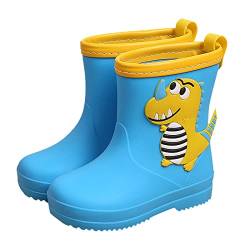 Unisex Kinder Gummistiefel Regenstiefel, Kleinkind Regen Stiefel Jungen Mädchen Baby Cartoon Tiere Wasserdichte Schuhe Rutschfeste Gummistiefel Schneestiefel (Blue, 25 Toddler) von Kielsjajd