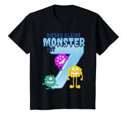 Kinder Dieses kleine Monster ist 7 - Ich bin Sieben Geburtstags T-Shirt von Kinder Geburtstag Geschenk Junge Sohn Mädchen