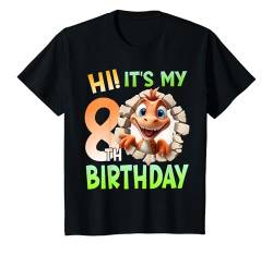 Kinder Geburtstag 8 Junge Dinosaurier Achter 8 Jahre Dino T-Shirt von Kinder Geburtstage Katzen Party Zahl Süß Outfit