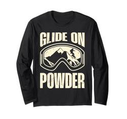 Snowboarden GLIDE ON POWDER Lustiges Snowboard Kinder Langarmshirt von Kinder Snowboard Geschenk Snowboarder Shirt Kind