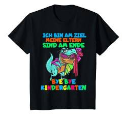 Kinder Kindergarten Abschied Spruch mit Dino zur Einschulung T-Shirt von Kindergartenabschluss Spruch für Kita Abschluss