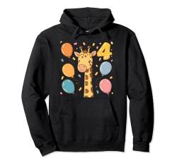 4. Geburtstag Kindergeburtstag Vierter Geburtstag Giraffe Pullover Hoodie von Kindergeburtstag Geburtstagsshirt Dschungel