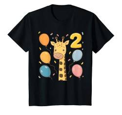 Kinder 2. Geburtstag Kindergeburtstag Zweiter Geburtstag Giraffe T-Shirt von Kindergeburtstag Geburtstagsshirt Dschungel