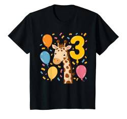 Kinder 3. Geburtstag Kindergeburtstag Dritter Geburtstag Giraffe T-Shirt von Kindergeburtstag Geburtstagsshirt Dschungel