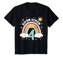 Kinder 4. Geburtstag Kindergeburtstag Vierter Geburtstag Regenbogen T-Shirt von Kindergeburtstag Geburtstagsshirt Regenbogen