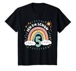 Kinder 5. Geburtstag Kindergeburtstag Fünfter Geburtstag Regenbogen T-Shirt von Kindergeburtstag Geburtstagsshirt Regenbogen