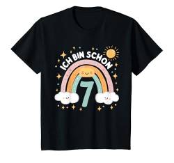 Kinder 7. Geburtstag Kindergeburtstag 7 Jahre Geburtstag Regenbogen T-Shirt von Kindergeburtstag Geburtstagsshirt Regenbogen