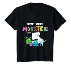 Kinder Dieses kleine Monster ist jetzt 5 Geburtstag T-Shirt T-Shirt von Kindergeburtstag T-Shirts Jungen & Mädchen by Ella