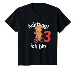 Kinder Geburtstagsshirt 3 Jahre Hund Achtung ich bin schon 3 T-Shirt von Kindergeburtstag T-Shirts Jungen & Mädchen by Ella