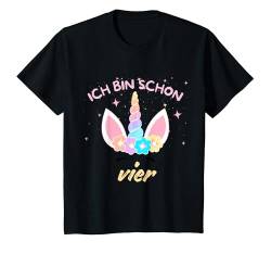 Kinder Ich bin schon 4 Geburtstagsshirt Einhorn 4 Jahre Mädchen T-Shirt von Kindergeburtstag T-Shirts Jungen & Mädchen by Ella