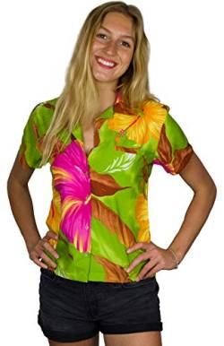 King Kameha Funky Hawaiibluse Hawaiihemd, Kurzarm, Big Flower, Hellgrün, M von King Kameha
