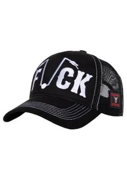 King Kerosin Herren Cap Trucker Cap Mesh Cap Lucki Maurer Ludwig Maurer Limited Edition Rocker Biker Star Koch Statement Stitching F*Ck von King Kerosin