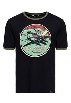 King Kerosin Herren Contrast T-Shirt | Kurzarm Shirt | Basic Shirt | Regular Fit | Front-Print | Retro | Vintage | Rockabilly | Old School Airforce 42 von King Kerosin