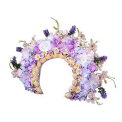 Kingke Braut Girlanden Blumen Krone Hochzeit Blumen Stirnband Strand Kranz Haarband Mädchen Haar Zubehör Frauen Kopf Hoop Requisiten von Kingke