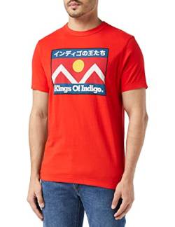 Kings of Indigo Herren Darius T-Shirt, Rot (RED Mountain Flag 7911), Large (Herstellergröße:L) von Kings of Indigo