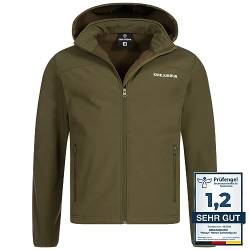 Kirkjubøur® Hestur Herren SOFTSHELLjacke 10.000 mm Wassersäule mit Kapuze und Fleecefutter, atmungsaktiv und wasserabweisend mit Stehkragen, Outdoor (as3, alpha, xx_l, regular, regular, Braun) von Kirkjubøur