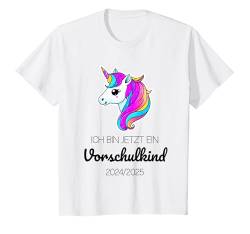 Kinder Einhorn 2024 2025 Kleinkind, Ich Bin Jetzt Ein Vorschulkind T-Shirt von Kita Vorschulkind Design Junge Mädchen