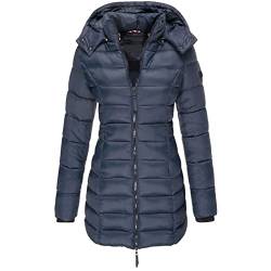 Damen Jacke Steppjacke Übergangsjacke mit Kapuze Mantel Daunenjacke Winterjacke Warme Jacke Lang Warm Steppmantel Outdoorjacke Outdoor Leichte Daunenjacke Softshelljacke mit Taschen von Kittoy