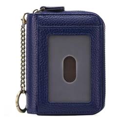 KituT Damen-Kartenhalter-Geldbörse, Damen-Schlüsselkartenhalter, RFID-Anti-Diebstahl-Swipe-Echtkartentasche (Color : Royal Blue) von KituT