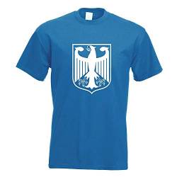 Kiwistar - T-Shirt - royal - Bundeswappen Deutschland Rahmen Motiv Bedruckt Funshirt Design Print - mit Motiv bedruckt - Funshirt Design - Sport - Freizeit - Herren - XL von Kiwistar