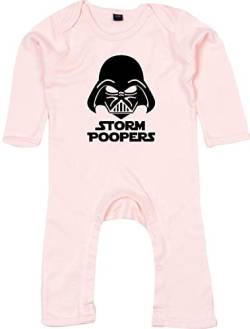 Kleckerliese Baby Body Strampler Schlafanzug Overall Junge Mädchen Storm Poopers, PowderPink, 3-6 Monate von Kleckerliese