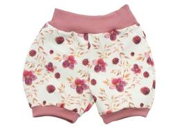 Kleine Könige Kurze Pumphose Baby Mädchen Shorts · Modell Brombeere Pretty Blackberry, beere · Ökotex 100 Zertifiziert · Größe 74/80 von Kleine Könige