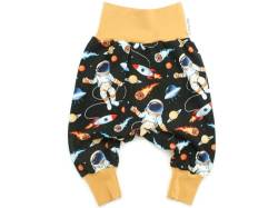 Kleine Könige Pumphose Baby Jungen Hose · Modell Rakete Weltall Raumfahrer Luke schwarz, Camel · Ökotex 100 Zertifiziert · Größe 98/104 von Kleine Könige