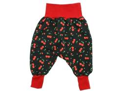 Kleine Könige Pumphose Baby Mädchen Hose · Modell Kirsche Minikirschen schwarz, rot · Ökotex 100 Zertifiziert · Größe 122/128 von Kleine Könige