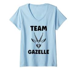 Damen Baby niedliche Gazelle Einfache team Gazelle T-Shirt mit V-Ausschnitt von Kleine Tiere Lustige Gazelle