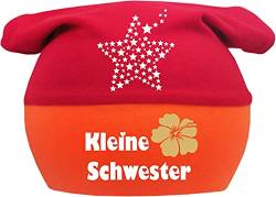 Baby Kopftuch Mütze Multicolor Stern (Farbe rot-orange) (Gr. 1 (56-74) Kleine Schwester/Fat von Kleiner Fratz