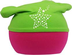 Kleiner Fratz Baby Kopftuch Mütze Multicolor Stern (Farbe pink-Lime) (Gr. 2 (68-98) von Kleiner Fratz