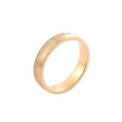 KnBoB Männer Ring 18K Gold für Herren Schlicht Weiß Moissanit Edelstein Hochzeitsringe Trauringe Eheringe Gr.58 (18.5) von KnBoB