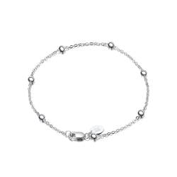 KnSam Armbänder 925 Silber Damen, Klassiker Bead Kette Freundschaftsarmbänder Armreifen Sterling 925 Silber, Armband Frauen Silber, 16.5CM von KnSam