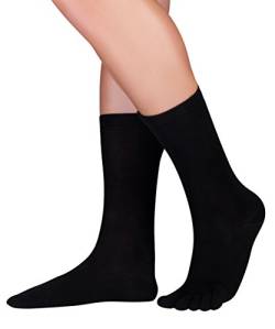 Knitido Dr. Foot® Silver Protect, antimikrobielle wadenlange Zehensocken mit Silberfaser, Größe:43-46, Farbe:schwarz (001) von Knitido