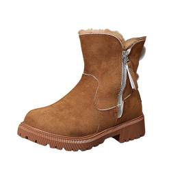 Warehouse Deals Angebote - Winterboots Damen Warme Gefüttert Schneestiefel Orthopädische Schneeboots Wasserdicht Seitlicher Reißverschluss Schlupfstiefel Bequem Schuhe Winter Flock Stiefeletten von Kobilee