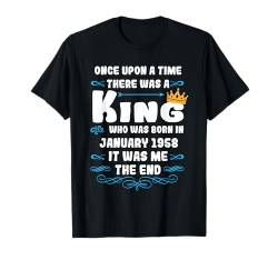 Es war einmal ein König. Januar 1958 Geburtstag T-Shirt von König Mann Geburtstag Junge