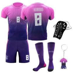 Fußballtrikot für Kinder, Nr.8/Nr.10/Nr.13 Fußball Trikot Sets für Kinder, Herren Jungen Fussball Jersey Football Trikots Set mit Knieschützer und Schlüsselanhänger, Fußball Trikot Sets Kinder von Kogmaworn