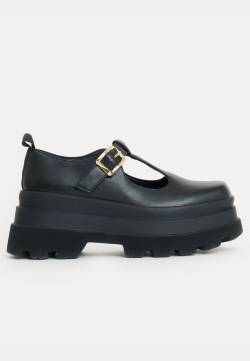 Koi Footwear - Silent Amity Trident Platform Mary Janes Black - Girl Schuhe - Schwarz - EU 41 - Synthetic/Textile/Gummi,Kunstleder von Koi Footwear