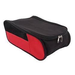 Koieam Golfschuhtasche, staubdicht, atmungsaktiv, Golfschuhtasche, tragbare Golfschuh-Aufbewahrungstasche für Reisen, Männer und Frauen (Black red) von Koieam