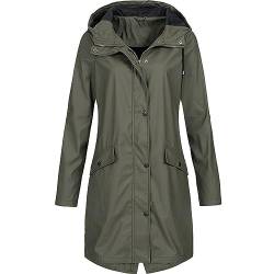 Regenjacke Damen Einfarbig Wasserdichte Softshelljacke Gefüttert Sommerjacke mit Gestreift Atmungsaktive Übergangsjacke Frühling Herbst Leichte Kapuzenjacke Reißverschluss Outdoorjacke Funktionsjacke von Komiseup