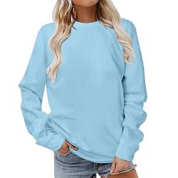 Tshirt Damen Langarmshirt Damen Basic Langarm Bluse Bekleidung Einfarbig Shirts Elegante Blusen Frauen Slim Fit Longbluse Casual Herbst Top Fashion Oberteil Winter Sweatshirt Baumwolle Pullover XS-3XL von Komiseup