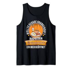 Orangensaft auspressen ausversehen Bier geöffnet Tank Top von Konterbier Bier Saufen Festival Herrentag trinken