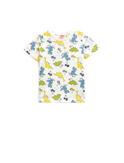 Koton Baby - Jungen Dinosaur Printed Short Sleeve Crew Neck T-Shirt, Ecru Design (03e), 18-24 Monate EU von Koton