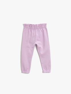Koton Baby - Mädchen Basic Jogger Shirred Elastic Waistband Brushed Interior Sweatpants, Lila (370), 6-9 Monate EU von Koton