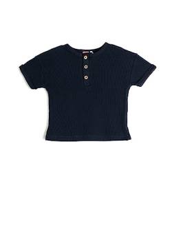Koton Babyboy T-Shirt Button Detail Short Sleeve Crew Neck Ribbed Cotton von Koton
