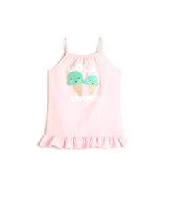 Koton Babygirl Dress Strappy Printed Ruffle Detail Cotton von Koton