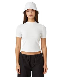 Koton Women Basic Crop T-Shirt Short Sleeve High Neck von Koton