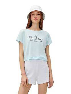 Koton Women Crop Short Sleeve Crew Neck Printed T-Shirt von Koton